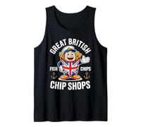Funny British Vacation Chip Shop Chippy Chips UK Souvenir Tank Top