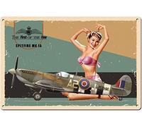 Funny British Ww2 Vintage Metal Sign The First Of The Few Spitfire Mk Ia Girl Vintage Metal Tin Signs Metal Sign Metal Tin Sign 8x12 Inch