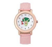 Funny Broccoli Lover Leather Fashion Women Watch Simplicity Round Wristwatch Easy Reader Ladies Watches