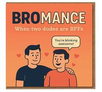 Funny Bromance Friendship Card for Best Mate - You're Blinking Awesome - Two Dudes Are BFFs - Humorous Greeting Card for Him, Best Friend, Brother, Boyfriend