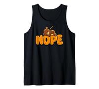 Funny Brown Bear Nope Lazy Animal Lover Boys Girls Kids Tank Top