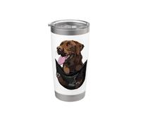 Funny Brown Labrador in Pocket Retriever Chocolate Lab Mom Stainless Steel Insulated Tumbler