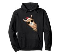 Funny Brown Llama Alpaca Sunglasses Christmas Pullover Hoodie