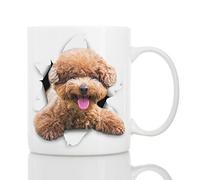 Funny Brown Poodle Mug - Ceramic Funny Coffee Mug - Perfect Dog Lover Poodle Gifts - Cute Novelty Coffee Mug Present - Great Birthday or Christmas Surprise for Friend or Coworker, Men and Women (11oz)