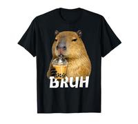 Funny Bruh Capybara Bubble Tea Boba Lover Quote T-Shirt