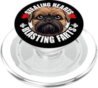 Funny Brussels Griffon Stealing Hearts Blasting Farts Dog PopSockets PopGrip for MagSafe