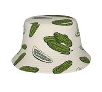 Funny Bucket Hat for Men Women Fashion Unisex Fishing Hat Fisherman Sun Caps Headwear for Outdoor Summer Travel Hiking Beach, Pickle Cucumbers, Large-X-Large