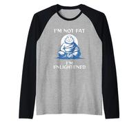 Funny Buddha for Fat Guy Enlightened Man Dad BOD Joke Raglan Baseball Tee