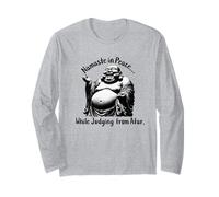 Funny Buddha Laughing Namaste in Peace Judge from Afar Long Sleeve T-Shirt