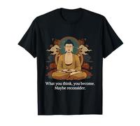 Funny Buddha What You Think You Become Maybe Reconsider T-Shirt