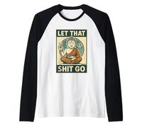 Funny Buddha Zen Peace Meditation Quote Raglan Baseball Tee