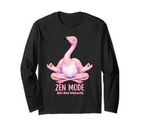 Funny Buddhist Meditation Zen Mode Flamingo Long Sleeve T-Shirt