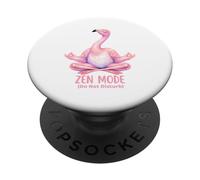 Funny Buddhist Meditation Zen Mode Flamingo PopSockets Adhesive PopGrip