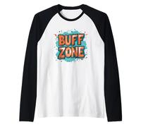 Funny Buff Zone Emblem for Boys and Girls Raglan Baseball Tee