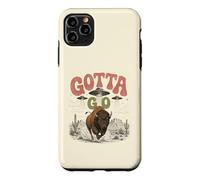 Funny Buffalo Gotta Go UFO Alien Desert Design Western Humor Case for iPhone 11 Pro Max