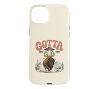 Funny Buffalo Gotta Go UFO Alien Desert Design Western Humor Case for iPhone 15 Plus
