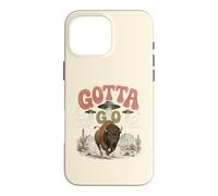 Funny Buffalo Gotta Go UFO Alien Desert Design Western Humor Case for iPhone 16 Pro Max