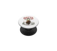 Funny Buffalo Gotta Go UFO Alien Desert Design Western Humor PopSockets Adhesive PopGrip