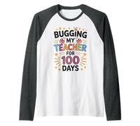 Funny Bugging My Science Teachers 100 Days Bugs Plants Girls Raglan Baseball Tee