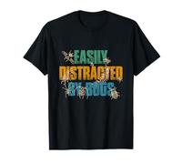 funny Bugs Easily Distracted By Bugs Science T-Shirt