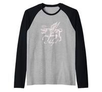 Funny Bull Angel English Text and Picture Joke Raglan Baseball Tee