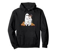 Funny Bull Terrier Ghost Pumpkin Halloween Kids Mens Womens Pullover Hoodie