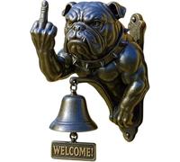 Funny Bulldog Doorbell Vintage Resin Material Outdoor Farmhouse Retro Doorbell Animal Design Country Doorbell Dog Wall Hanging Decoration Dinner Bell Door Knocker Ornament