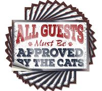 Funny Bumper Sticker All Guests Must Be Approved by The Cats Funny Sticker 10 Pcs Brand Stickers Brand Stickers(6X9CM)