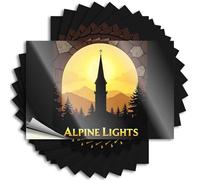 Funny Bumper Sticker Alpine Lights: A Serene Sunset Through Nature's Frame Stickers 10Pcs Car Accessories Bar Accessories for Man Cave(8X12CM)