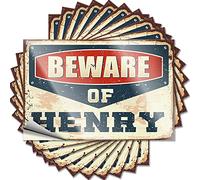 Funny Bumper Sticker Beware of Henry Funny Sticker 10 Pcs Funny Bumper Sticker Car Stickers and Decals (Size : 6X9CM)