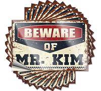 Funny Bumper Sticker Beware of Mr. Kim Funny Sticker 10 Pcs Car Stickers Car Stickers for Men(8X12CM)