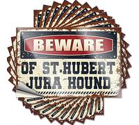 Funny Bumper Sticker Beware of St.Hubert Jura Hound Funny Sticker 10 Pcs Tool Decal Car Accessories(6X9CM)