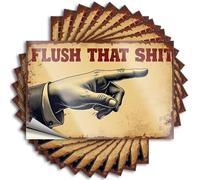 Funny Bumper Sticker Flush That Shit! Stickers 10Pcs Funny Alcohol Signs Small Sign(8X12CM)