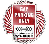 Funny Bumper Sticker Gay Parking Only Funny Sticker 10 Pcs Car Bumper Stickers Funny Kitchen Signs(12X18CM)
