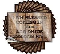 Funny Bumper Sticker I Am Blessed Coming in and Going Out Funny Sticker 10 Pcs Prank Stickers for Adults Bar Accessories Man Cave(6X9CM)