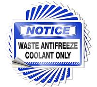 Funny Bumper Sticker Notice Waste Antifreeze Coolant Only Stickers 10 Pcs Car Decals Decal Stickers for Cars(12X18CM)