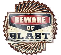 Funny Bumper Stickers Beware of Blast Funny Sticker 10 Pcs Man Cave Sign Decor Stickers for Car(6X9CM)