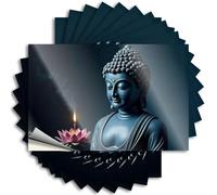 Funny Bumper Stickers Buddha Statue Holding A Lotus Flower with A Lit Candle. Stickers 10Pcs Toolbox Stickers and Decals Love Stickers(6X9CM)