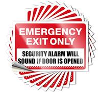 Funny Bumper Stickers Emergency Exit Only Sign, Security Alarm Will Sound If Door Opened Funny Sticker 10 Pcs Man Cave Sign Decor Stickers for Car(12X18CM)