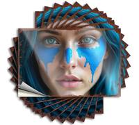 Funny Bumper Stickers for Adults Blue Painted Tears: A Digital Art Portrait Stickers 10Pcs Sign Decor Car Stickers Funny(8X12CM)