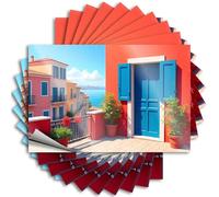 Funny Bumper Stickers for Adults Colorful Mediterranean View from The Terrace Stickers 10Pcs Car Bandaid Sticker Funny Car Stickers(6X9CM)