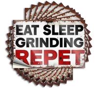 Funny Bumper Stickers for Adults Eat, Sleep, Grind: The Cycle of Dedication Stickers 10Pcs Funny Stickers for Cars(6X9CM)