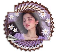 Funny Bumper Stickers for Adults Floral Dreams: A Serene Portrait with White Flowers Stickers 10Pcs Sign Decor Car Stickers Funny(12X18CM)