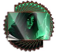 Funny Bumper Stickers for Adults Green-Eyed Sorceress Casting Lightning Spell Stickers 10Pcs Black and White Stickers Funny Home Bar Signs(12X18CM)