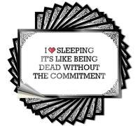 Funny Bumper Stickers for Adults I Love Sleeping It's Like Being Dead Without The Commitment Stickers Car Decals Funny Bumper Stickers(12X18CM)