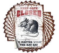 Funny Bumper Stickers for Adults Keep Gate Closed No Matter What The Rat Say Funny Sticker 10 Pcs Car Window Stickers Decal Stickers for Cars(12X18CM)