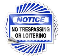 Funny Bumper Stickers for Adults Notice No Trespassing Or Loitering Stickers 10 Pcs Stickers for Car Window Stickers for Car(8X12CM)