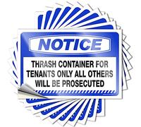 Funny Bumper Stickers for Adults Notice Trash Container Tenants Others Prosecuted Stickers 10 Pcs Automotive Sticker Pack Bumper Stickers(8X12CM)