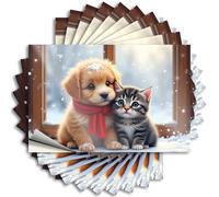 Funny Bumper Stickers for Adults Snowy Window: A Puppy and Kitten'S Winter Friendship Stickers 10Pcs Girl Car Stickers Love Stickers(6X9CM)