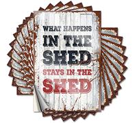 Funny Bumper Stickers for Adults What Happens in The Shed Stays in The Funny Sticker 10 Pcs Signs for Man Cave Car Stickers(8X12CM)
